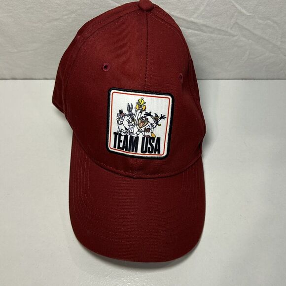 Vintage Team USA Hat Loony Toons Adult One Size Maroon Unisex Cap Bugs Bunny - Picture 1 of 5